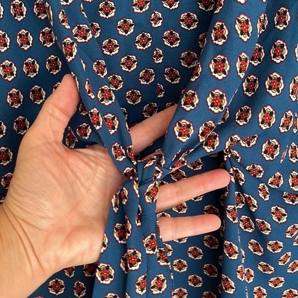 Chenault Front Tie Kimono Style Sleeves Lightweight Floral Print Top - Picture 5 of 13